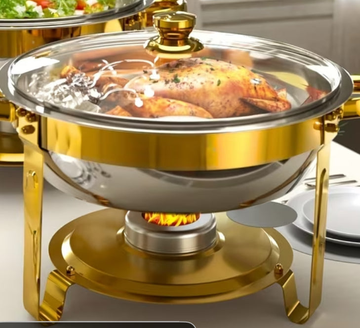 Chafing dish round gold 6Qt