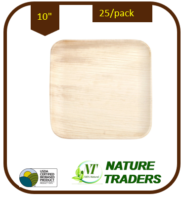 Palm/Areca leaf Square standard Plates (10'x10")