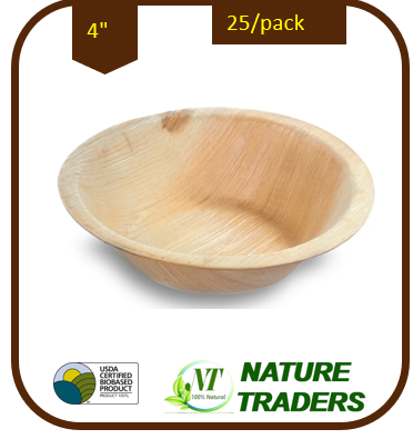 Palm/Areca leaf Round Bowl(4")