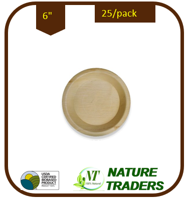 Palm/Areca leaf Round standard Plates (6")