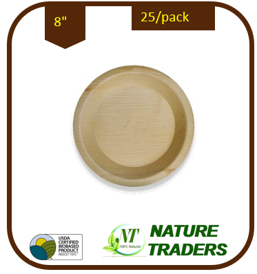 Palm/Areca leaf Round standard Plates (8")