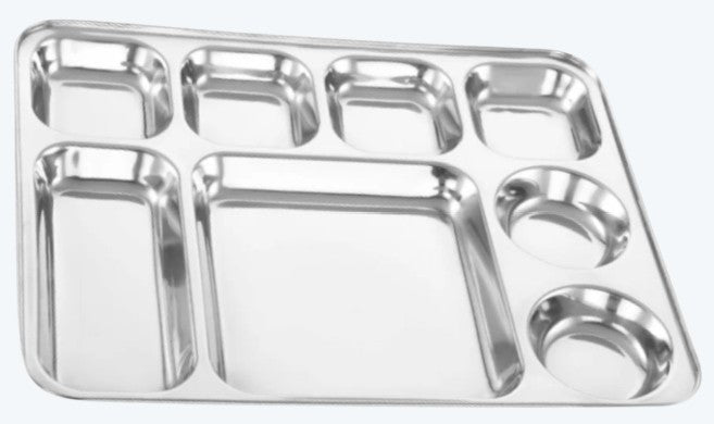 SS Lunch/Dinner Partition Plate 8-in-1