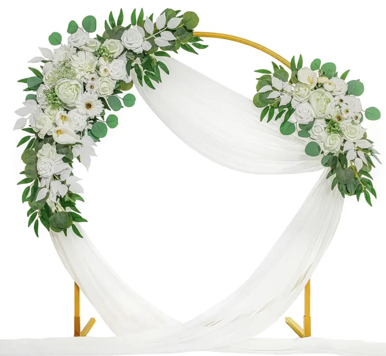 Elegant Artificial Flower Swags -white-2pcs