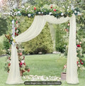 Large Beige Fabric Drapes Backdrop Curtain