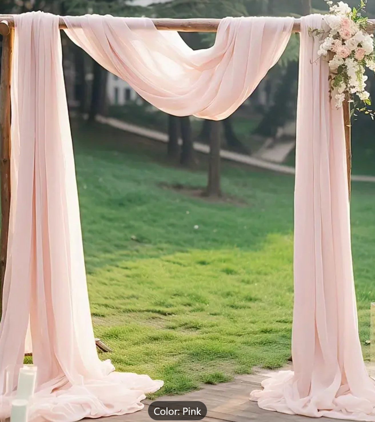 Light pink Fabric Drapes Backdrop Curtain