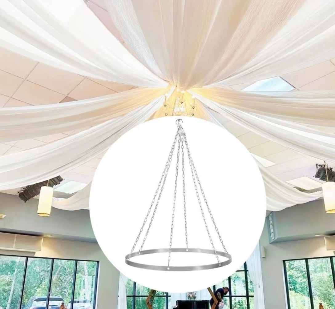 Ceiling drapery hanging kit