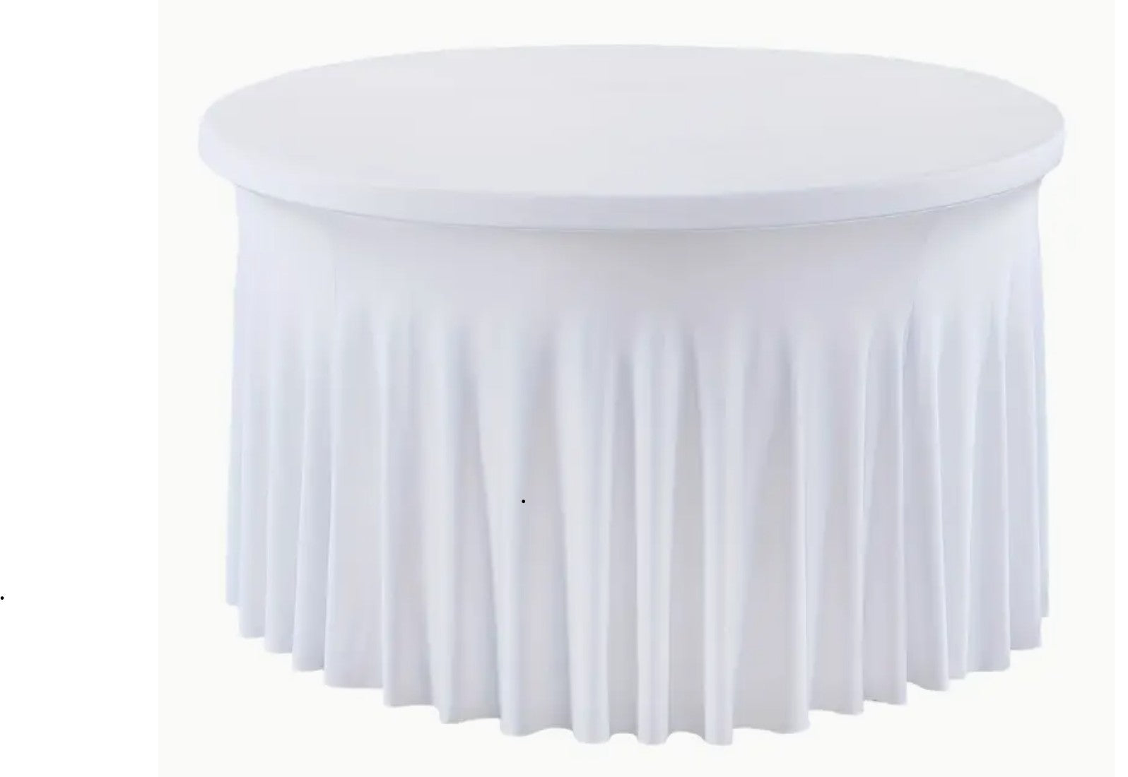 4Ft. Round Table Skirt White