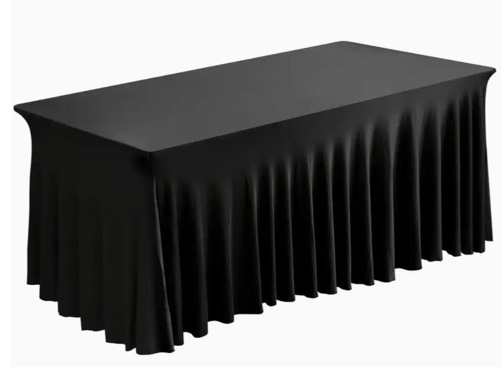 6Ft. Banquet Table Skirt Black