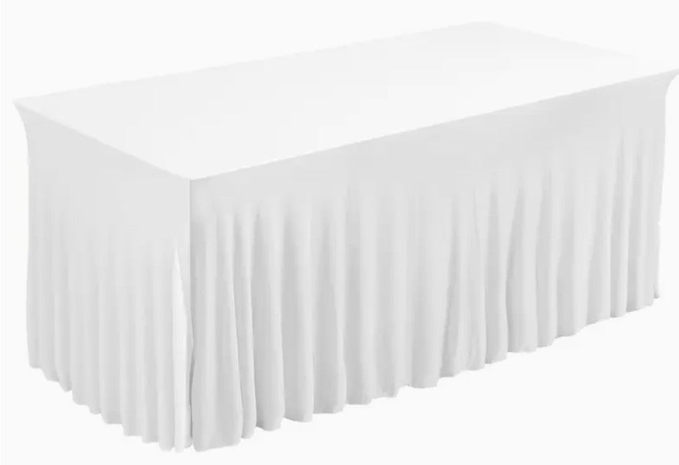 6Ft. Banquet Table skirt white